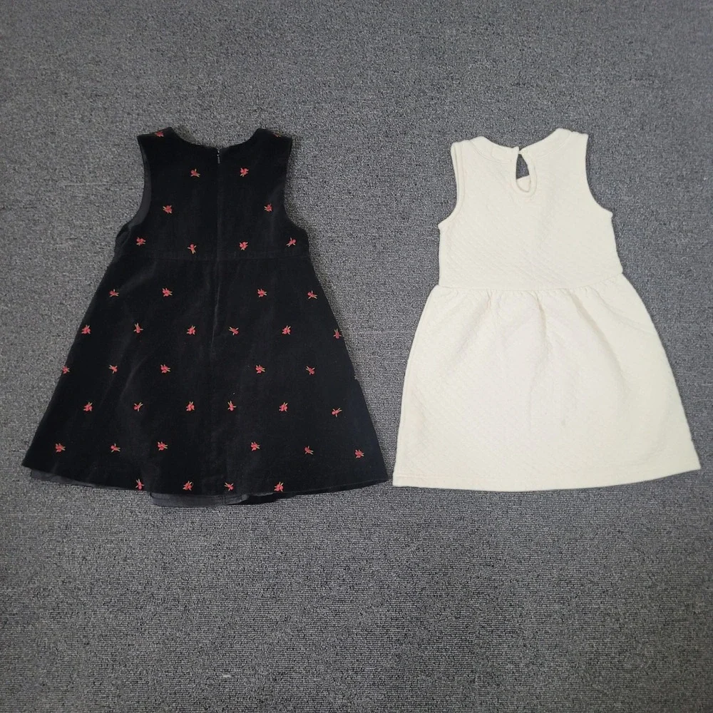 Gymboree Baby Gap 4‎ Dress Lot Black Velvet Floral Cream Quilted Bow Sleeveless